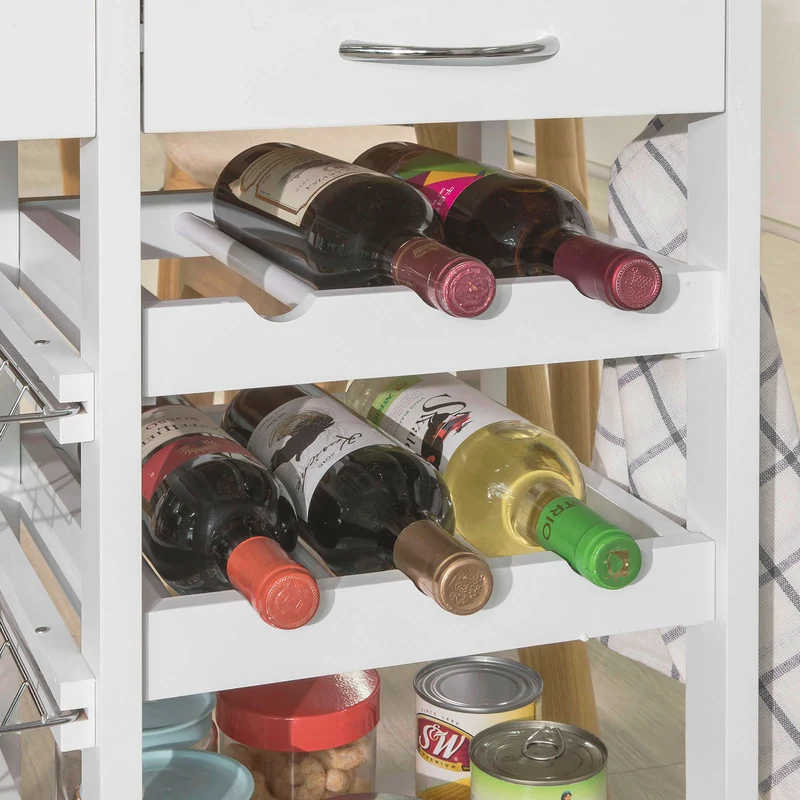 SoBuy FKW78-W Chariot de Service Desserte de Cuisine à roulettes Rangement