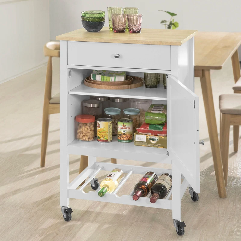 SoBuy FKW73-WN Chariot de Service Desserte de Cuisine à roulettes Meuble de Rangement