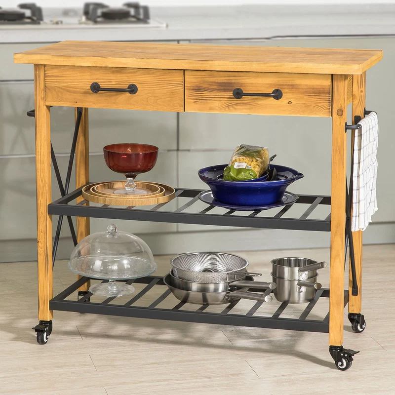 SoBuy FKW57-N Table Console Chariot de Service Desserte à roulettes FKW57-N SoBuy