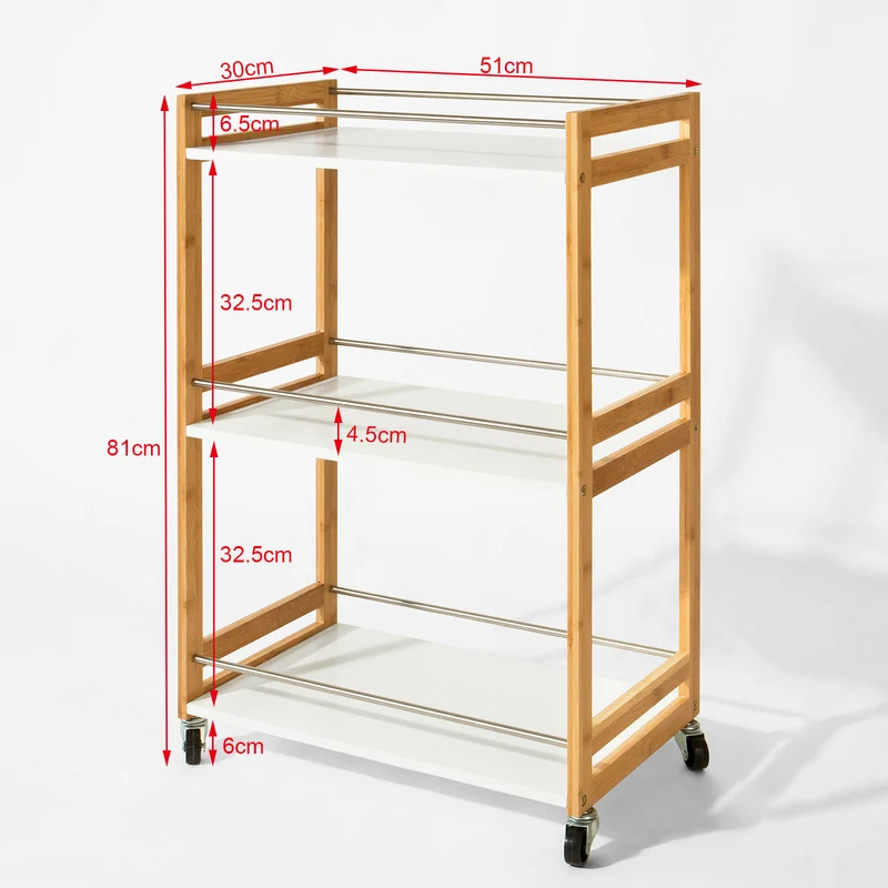SoBuy FKW32-WN Desserte de cuisine de service, Chariot de cuisine, salle de bains
