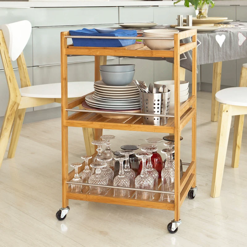 SoBuy FKW11-N Table roulante Meuble de rangement à roulettes, Desserte de cuisine