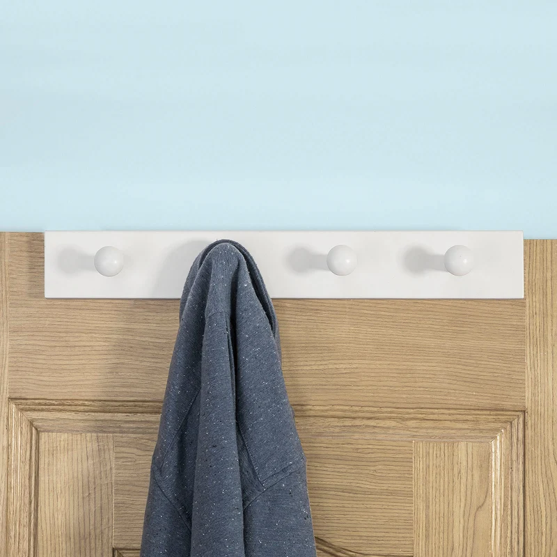 SoBuy FHK10-W Porte-Serviette Porte-Manteau Mural Patère à Crochets pour Lits superposés