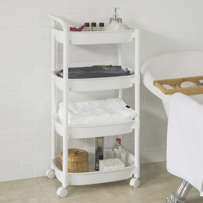 SoBuy BZR15-W Chariot de Stockage à roulettes Etagère Cuisine Salle de Bains