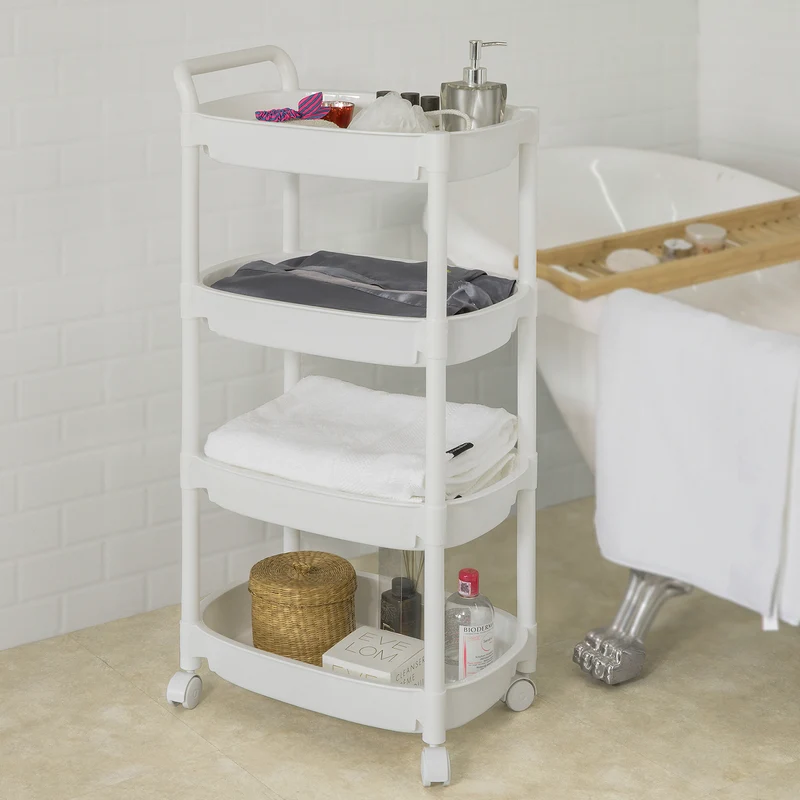 SoBuy BZR15-W Chariot de Stockage à roulettes Etagère Cuisine Salle de Bains