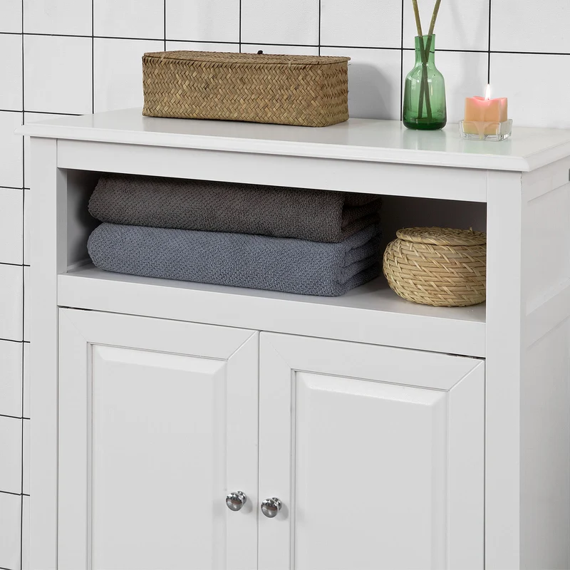 SoBuy FRG204-W Meuble Bas de Salle de Bain Armoire Toilette Buffet commode – Blanc