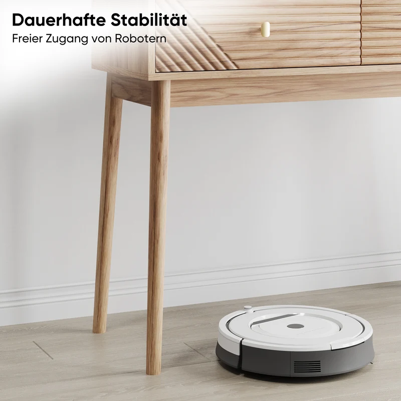 Console élégant effet chêne avec tiroirs 100x35x80cm QUANTALST