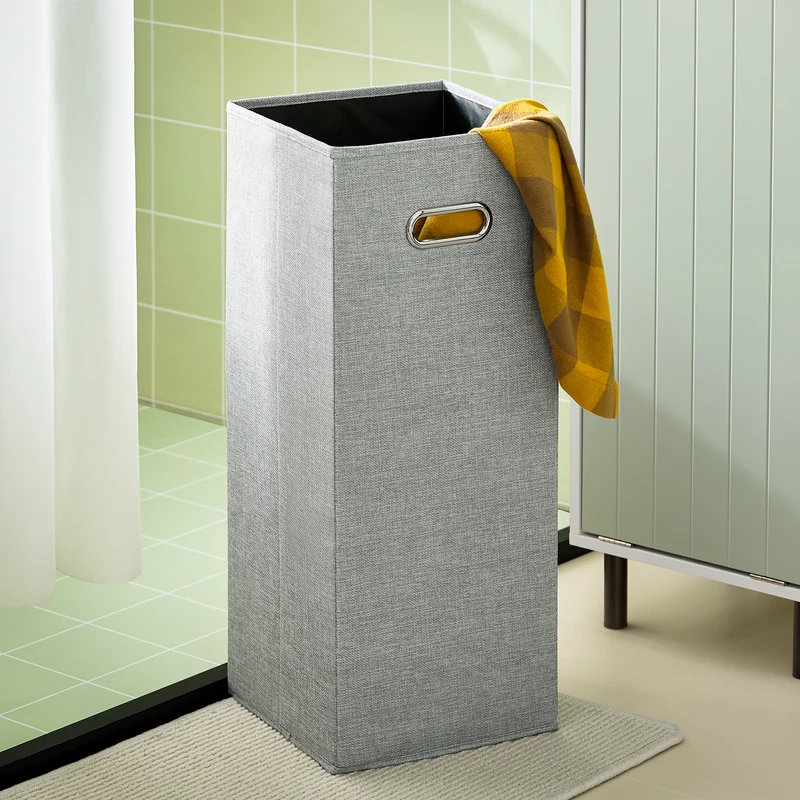 SoBuy BZR137-GR Colonne Salle de Bain Vert et Blanc 167 cm avec Sac à Linge Pliable, Porte, Étagère Réglable et Compartiment Ouvert – Pieds Métal, 30 cm de Profondeur