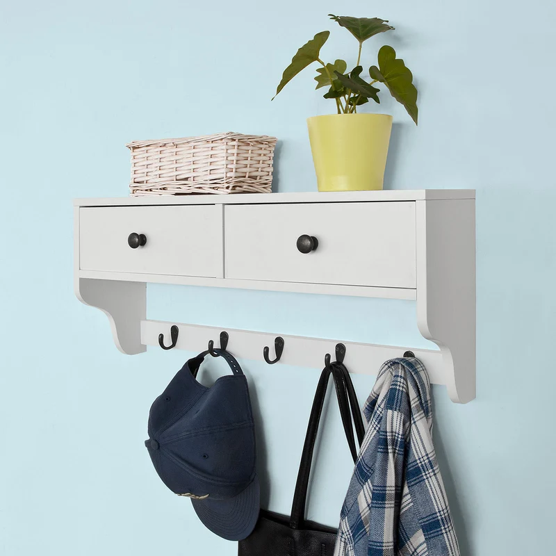 SoBuy FRG178-W Portemanteau Étagère murale