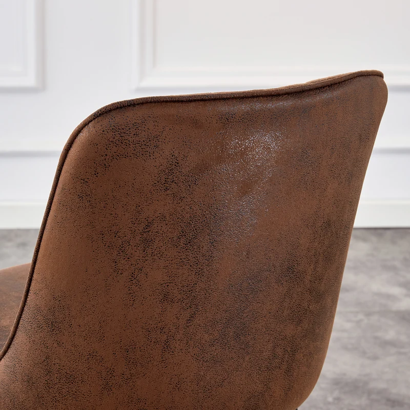 Ensemble de 2 tabourets de bar tissu marron, pied métal noir et repose pieds, hauteur d'asssie 68cm CLARITYLCA