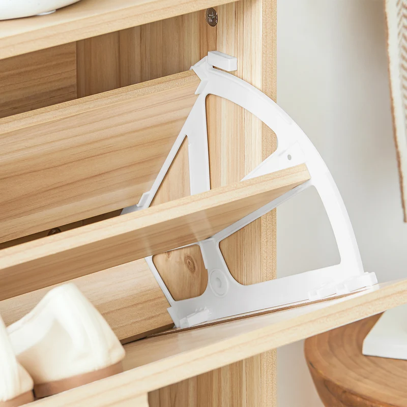 SoBuy FSR160-N Armoire à Chaussures 2 Abattants, Rangement pour Entrée Couloir – Naturel