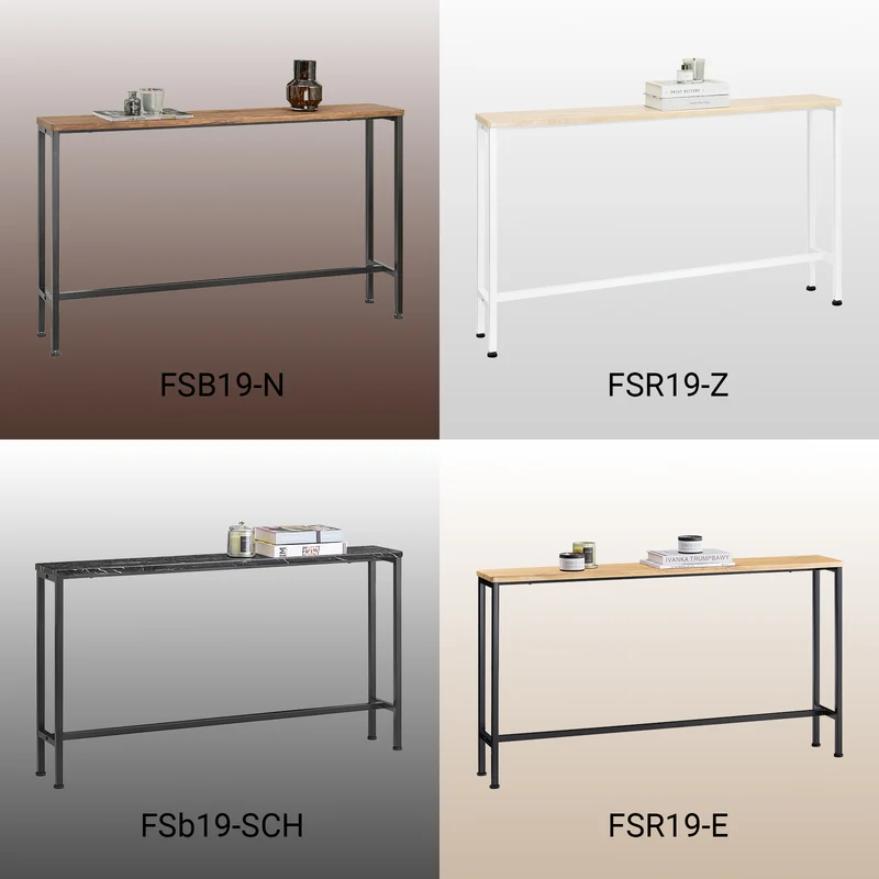 SoBuy FSB19-SCH Console d’Entrée Design Fonctionnel et Gain de Place, Design Moderne, Style Industriel, pour Salon et Chambre – L120×P20×H65 cm, Métal, Noir