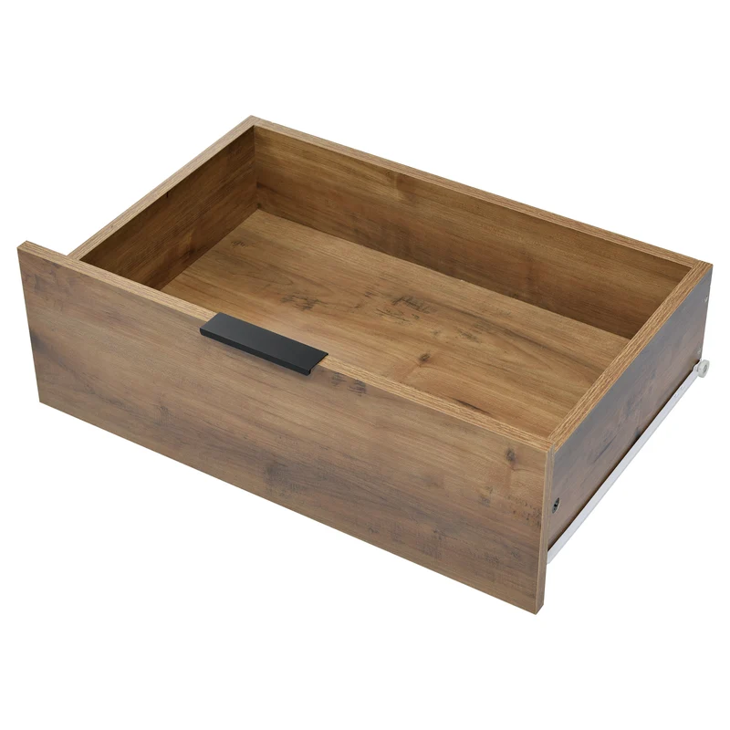 Buffet effet bois chêne foncé 6 tiroirs 120x40x76cm CRENGRIK