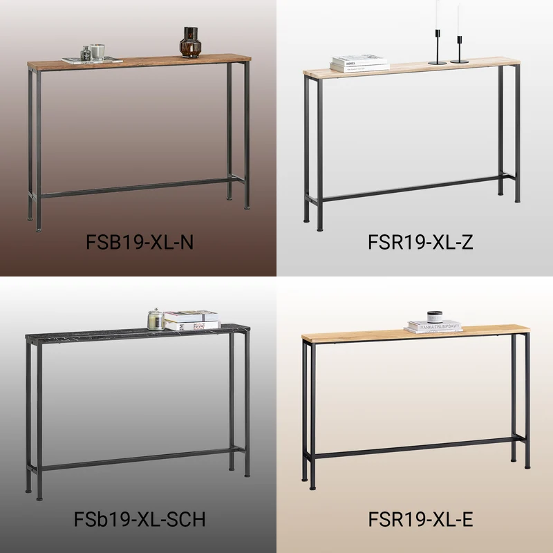 SoBuy FSB19-XL-SCH Console d’Entrée Design Fonctionnel et Gain de Place, Design Moderne, Style Industriel, pour Salon et Chambre – L120×P20×H80 cm, Métal, Noir