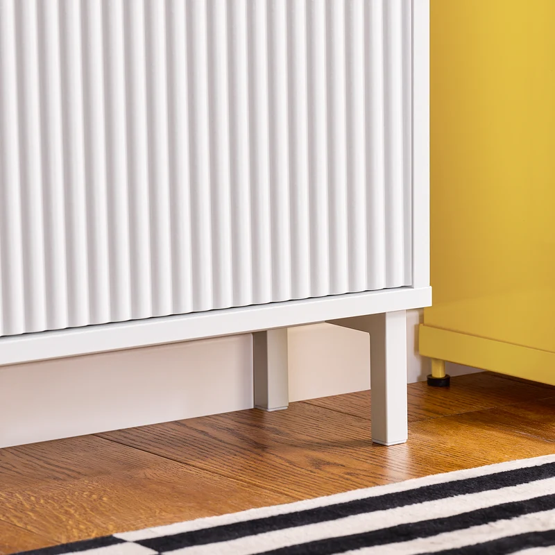 SoBuy FSR177-W Armoire à Chaussures 2 Abattants – 4 à 6 Paires, 19 cm de Profondeur, Anti-Basculement – 50×19×90 cm, Blanc