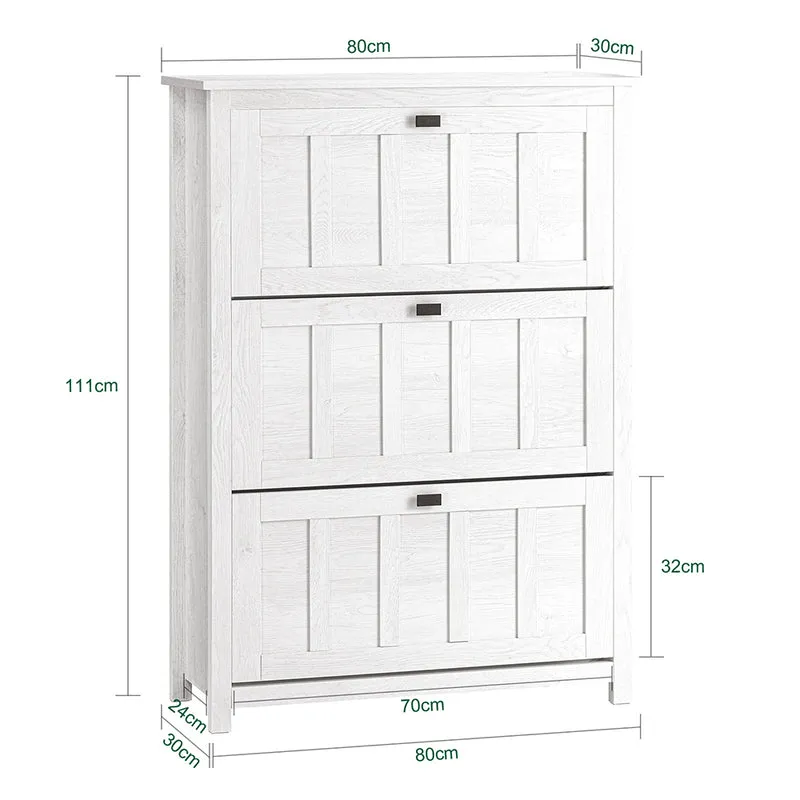 SoBuy FSR162-W Meuble à Chaussures Ultra-Slim Gain de Place – Idéal pour Entrée Étroite – Blanc