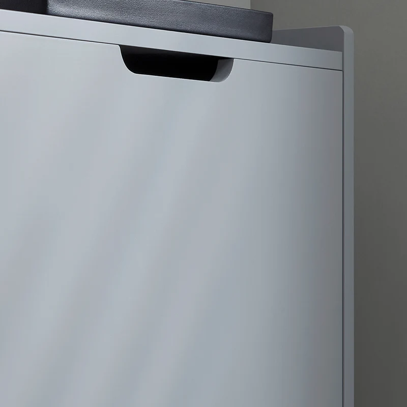 SoBuy FSR151-H-HG Armoire à Chaussures 3 Abattants Ultra-Slim 19cm, Rangement Compact pour Entrée Couloir – 50x19x129 cm, Gris