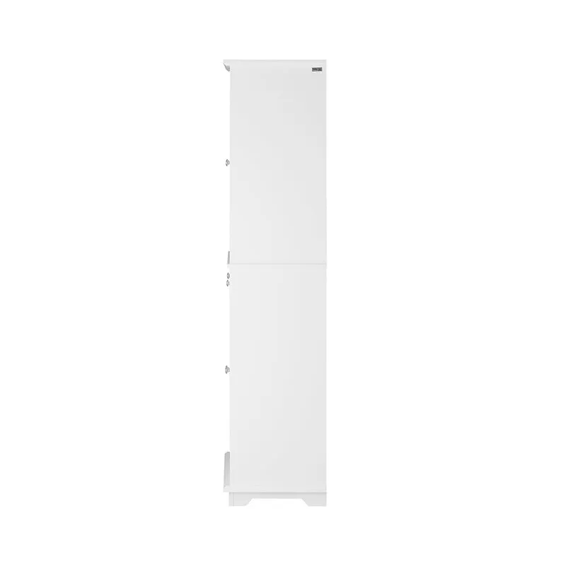 SoBuy FSB76-W Buffet Haut avec 2 Portes Vitrées, 2 Portes et 2 Tiroirs – L75×P40×H175 cm, Charge 100 kg, MDF E1, Blanc