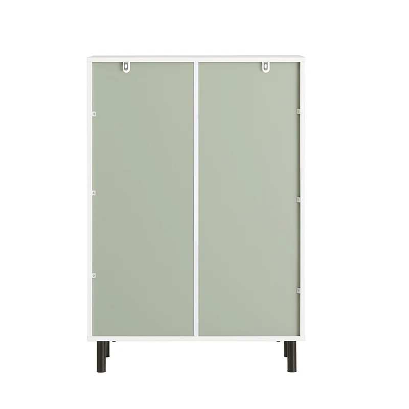 SoBuy BZR138-GR Meuble Bas Salle de Bain Vert et Blanc 87 cm avec 2 Portes, Étagères Réglables et Compartiment Ouvert – Pieds Métal, Charge 45 kg