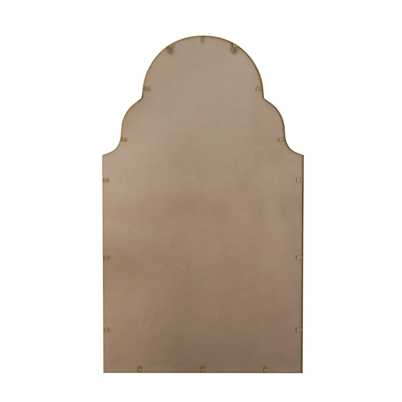 Miroir mural rectangulaire style marocain cadre métal doré mat 61x101cm NEWSLIVER