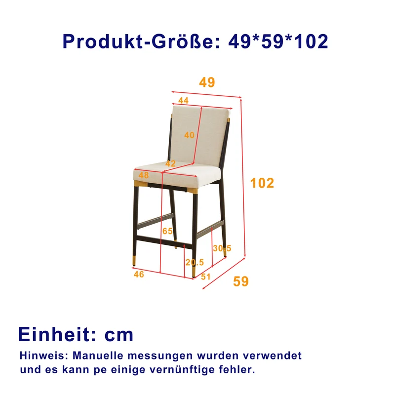 Lot de 2 tabourets de bar tissu blanc accents dorés avec repose-pieds - luxe contemporain CARDIOTOX