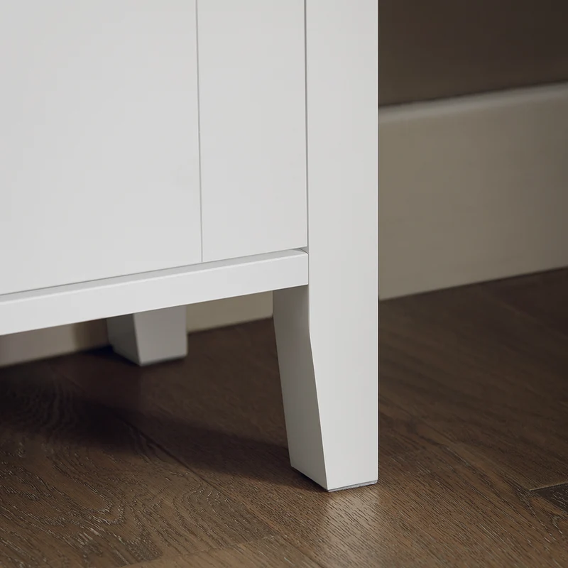 SoBuy FSR152-W Meuble à Chaussures à Abattants 2 Niveaux – Rangement Discret pour Entrée – 80x25x108 cm Blanc