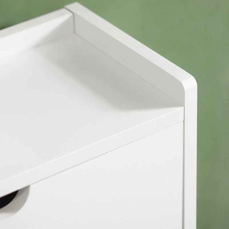 SoBuy FSR100-W Armoire à Chaussures Slim 19 cm – 4 Abattants, 8 à 12 Paires, Anti-Basculement, Blanc