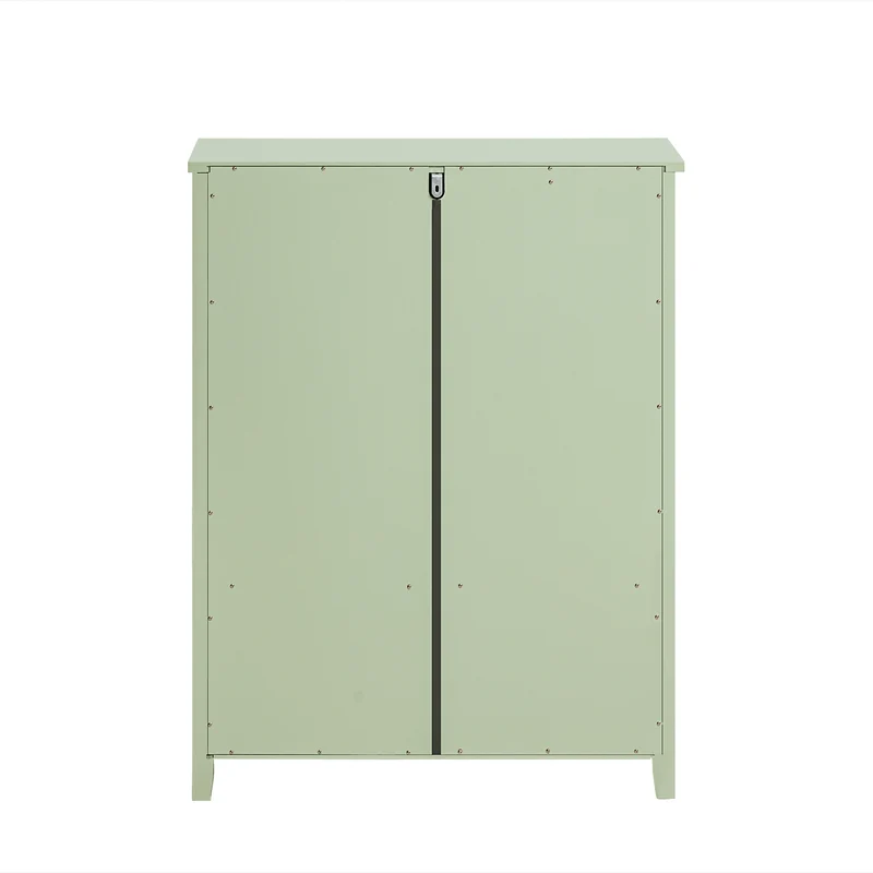 SoBuy FSB72-GR Meuble d’Entrée Rotin Vert avec 4 tiroirs 70x34x90cm, Style Bohème Naturel