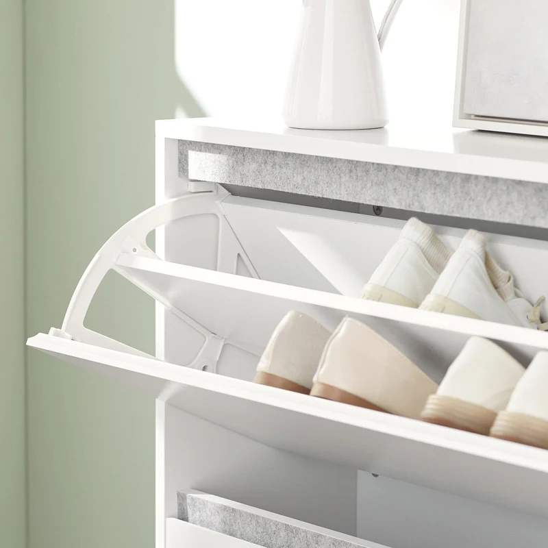SoBuy FSR134-W Banc à Chaussures Modulable avec Armoire sur Pieds, Meuble d'Entrée – 124x24x126 cm, Blanc