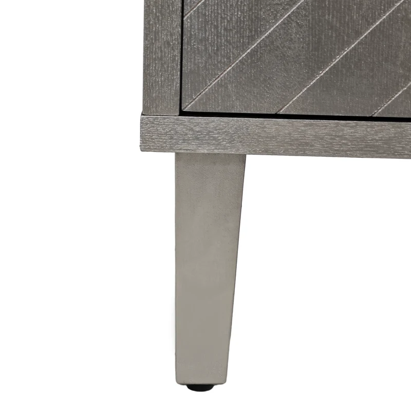Buffet champagne argenté 4 portes poignées en alliage de zinc et façades à motif géométrique ENDOSPERM