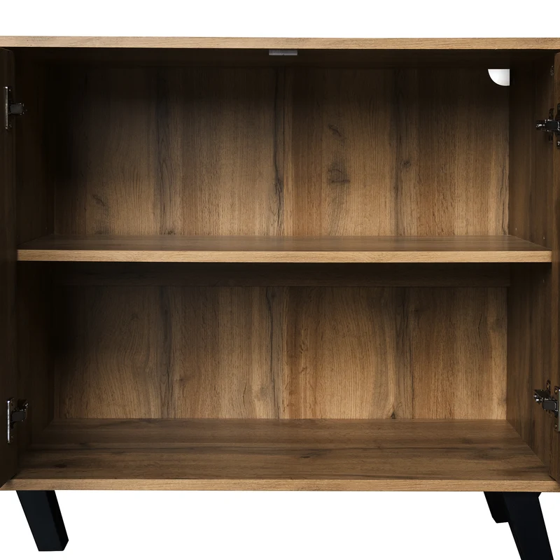 Buffet moderne effet bois à 4 portes 160,5x35,5x78cm OCAERS