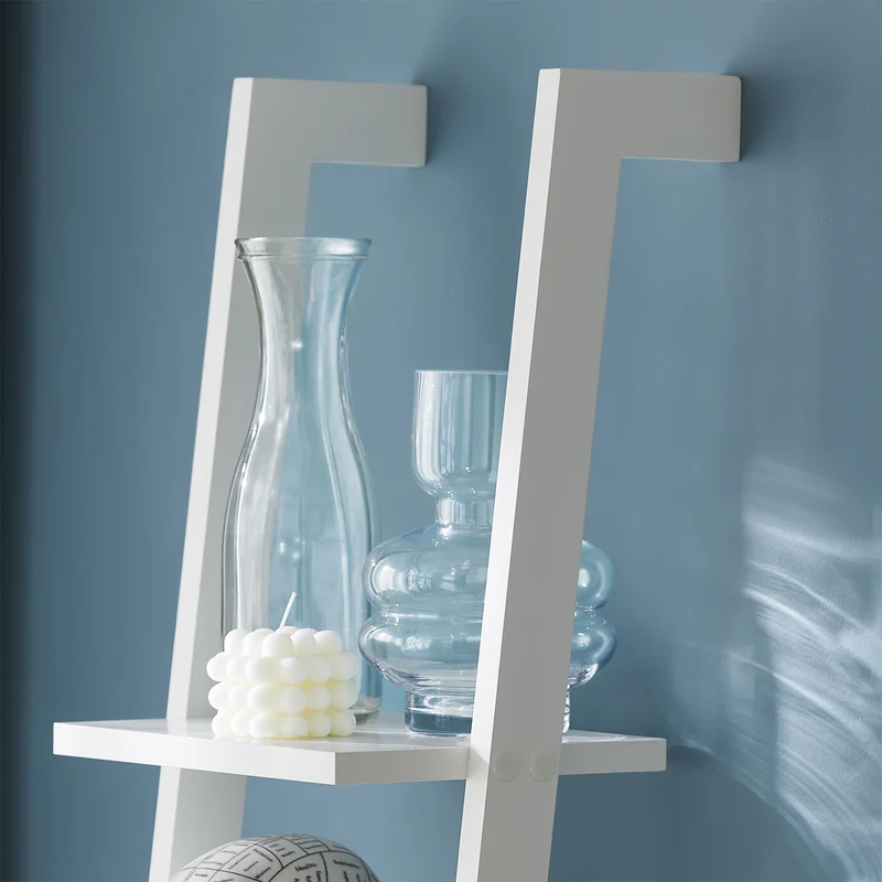 SoBuy FRG15-W Bibliothèque Étagère Murale Style échelle, Étagère échelle 4 Niveaux- Blanc 33 x 180 cm