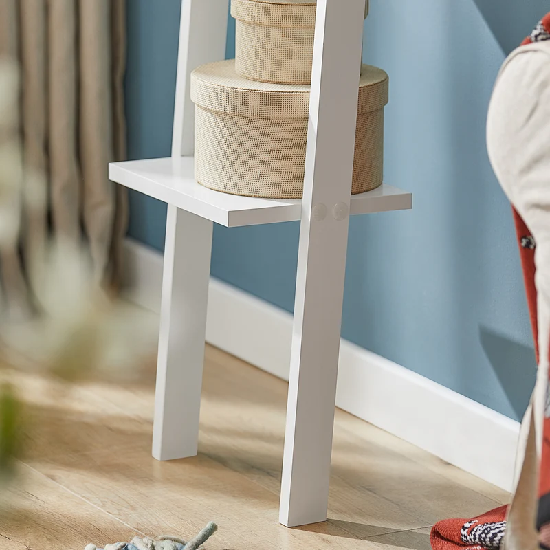 SoBuy FRG15-W Bibliothèque Étagère Murale Style échelle, Étagère échelle 4 Niveaux- Blanc 33 x 180 cm