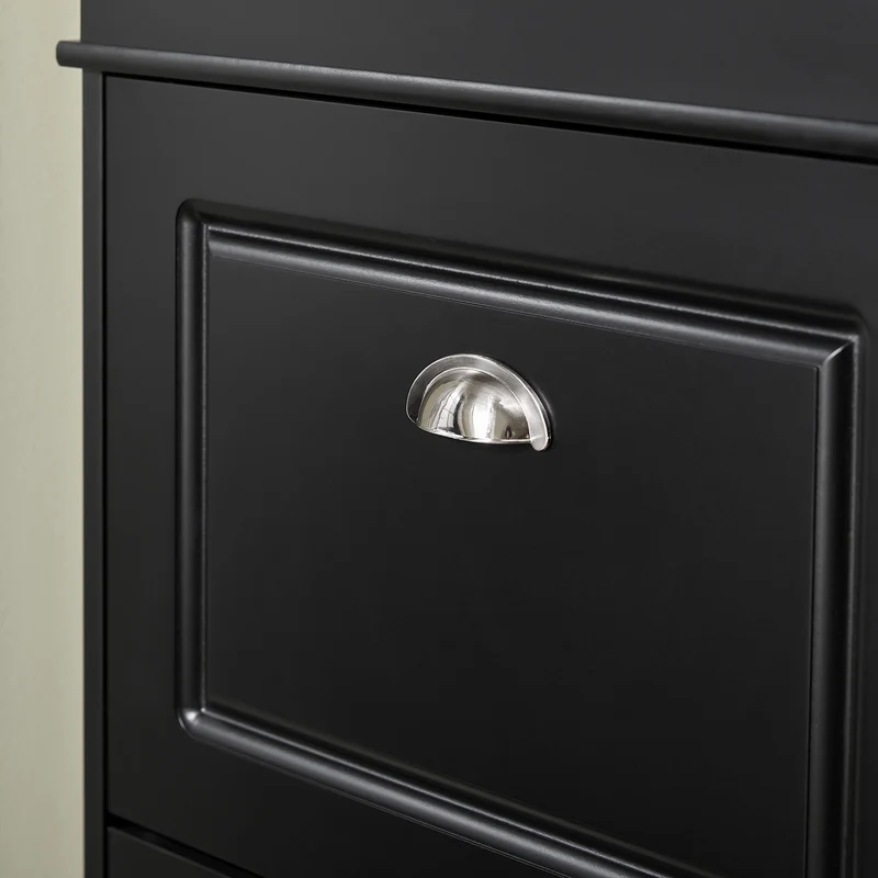 SoBuy FSR94-SCH – Armoire à Chaussures Slim 24 cm – 3 Abattants, 12 Paires – Noir Mat FSC®