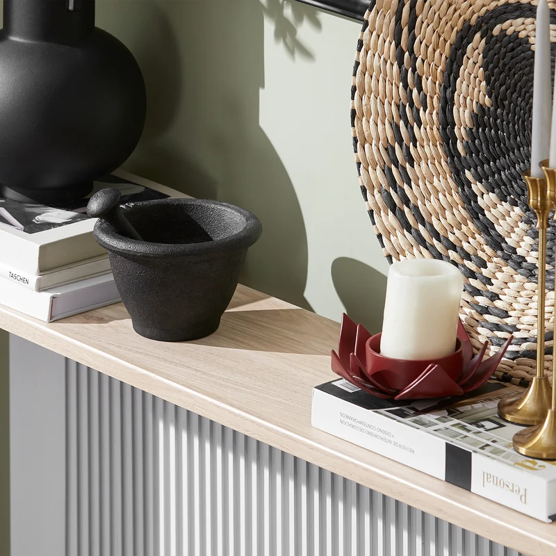 SoBuy FSB19-XL-Z Console Ultra Fine 20 cm – 120×20×80 cm, Charge 50 kg, Métal Noir et Plateau Bois