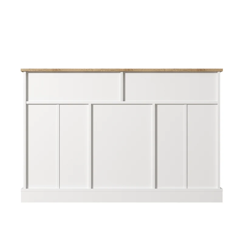 Buffet blanc texture gravée avec espace de rangement IKTEK