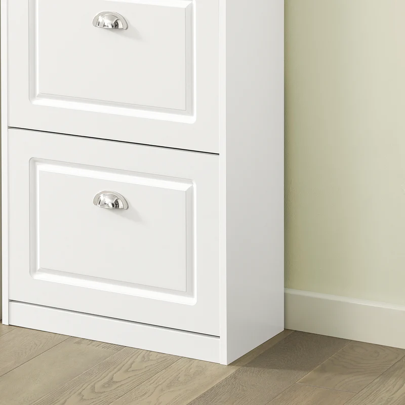 SoBuy FSR94-W Meuble à Chaussures Slim 24 cm – 12 Paires, 3 Abattants, FSC®, Blanc