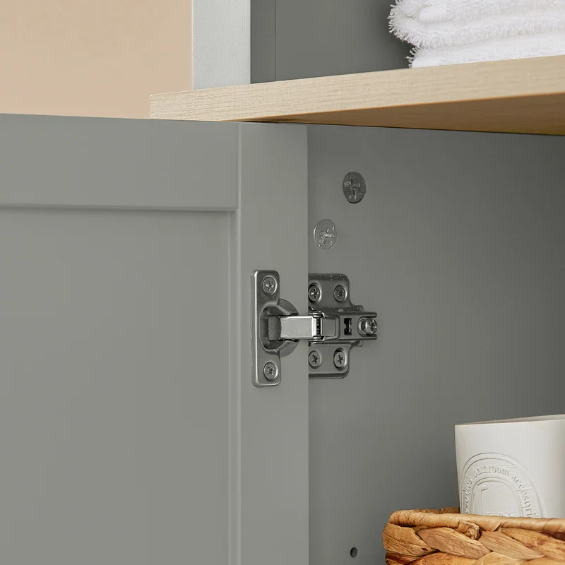 SoBuy BZR68-HG Colonne Salle de Bain Rangement Fonctionnel et Compact, pour Salle de Bain et WC, Rangement Optimisé, Design Fonctionnel – L39×P30×H169 cm, Gris