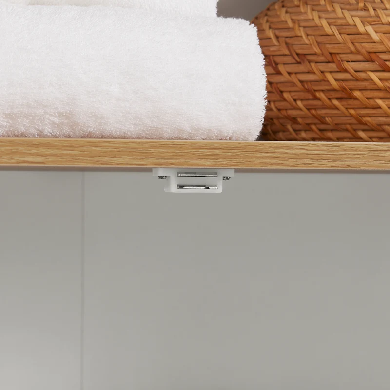 SoBuy BZR44-W Meuble Colonne de Salle de Bain Armoire Haute Meuble de Rangement avec 3 Etagères et 2 Portes persiennes