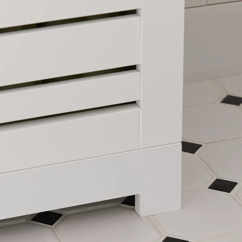 SoBuy BZR44-W Meuble Colonne de Salle de Bain Armoire Haute Meuble de Rangement avec 3 Etagères et 2 Portes persiennes