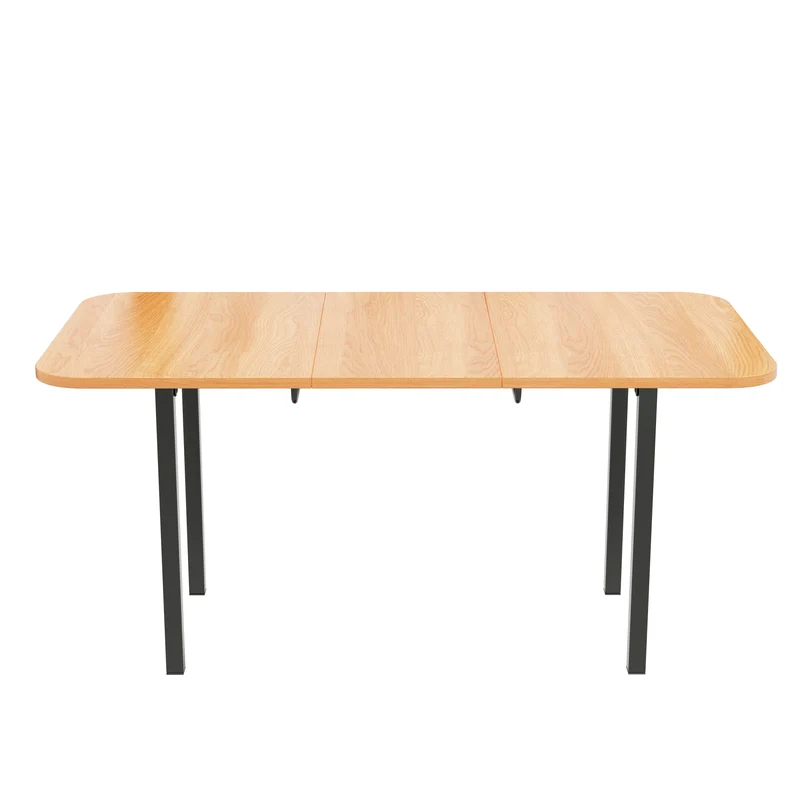 Table de salle à manger extensible effet bois brillante 120-160*80cm VOLKAE