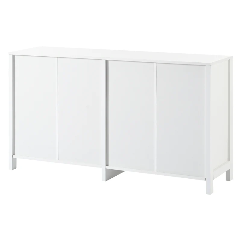 Buffet élégant blanc en rotin 4 portes SCIRQRAIN
