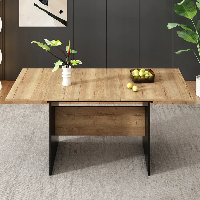 Table de salle à manger extensible effet bois 140-180*80 cm SCRAISCALS