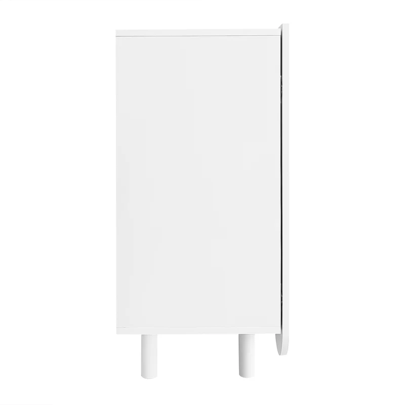 Buffet blanc 4 portes avec motif et rangement 120*37.5*80.8 cm EVRENS WHITE