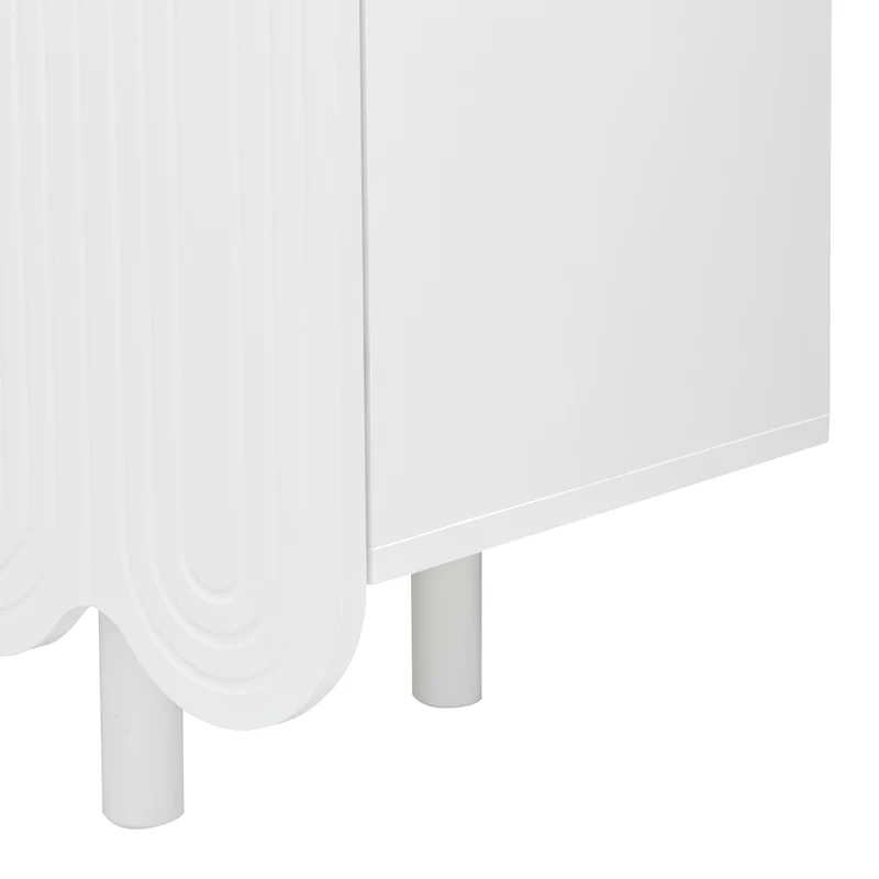 Buffet blanc 4 portes avec motif et rangement 120*37.5*80.8 cm EVRENS WHITE