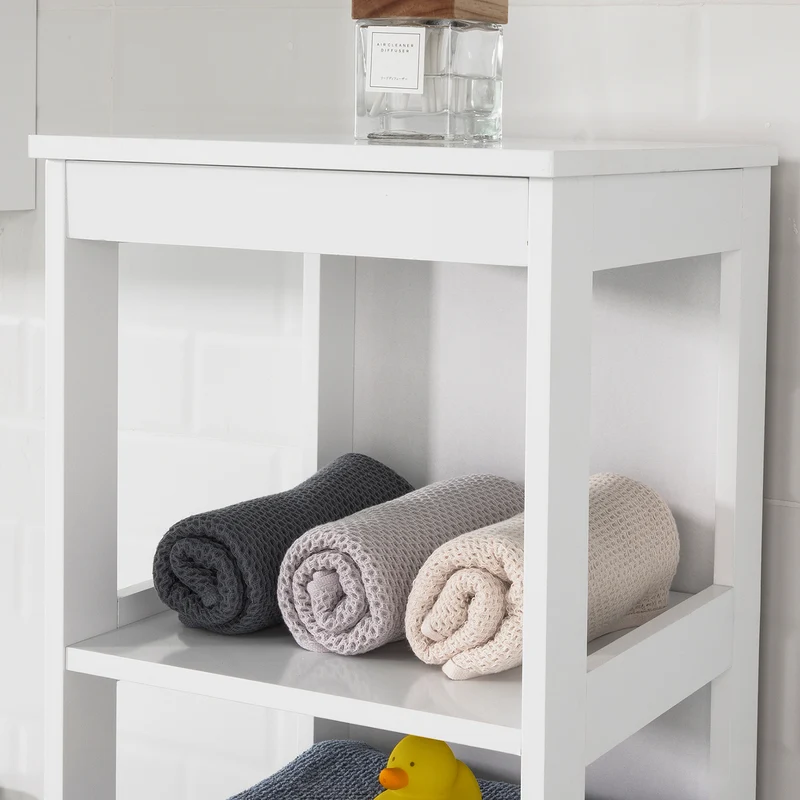 SoBuy BZR14-W Meuble Colonne de Salle de Bain Étagère Debout Armoire Haute Étagère de Rangement à 6 Niveaux - L30cm x P30cm x H139cm