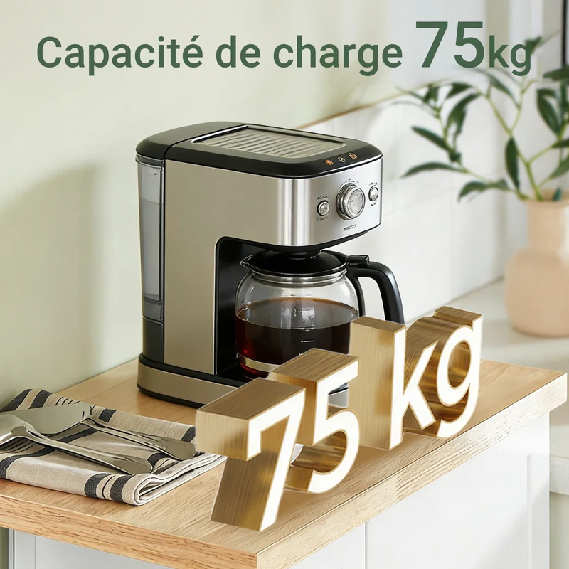 SoBuy FKW75-WN Desserte de Cuisine à Roulettes avec Placard et Étagère Latérale 3 Niveaux – Blanc/Naturel, 60 × 40 × 92 cm