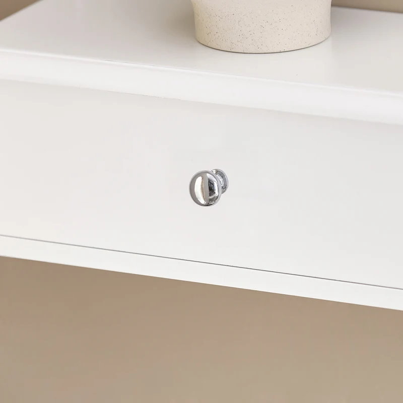 SoBuy FRG43-W Etagere Murale avec 2 Tiroirs - Étagère Flottante Moderne pour Entrée, Salon, Cuisine & Chambre - Blanc 64x15x10cm