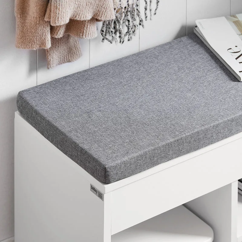 SoBuy FSR45-HG Banc à Chaussures avec Coussin Rembourré et Rangement pour Bottes, Meuble d'Entrée – 80x30x46 cm, Gris