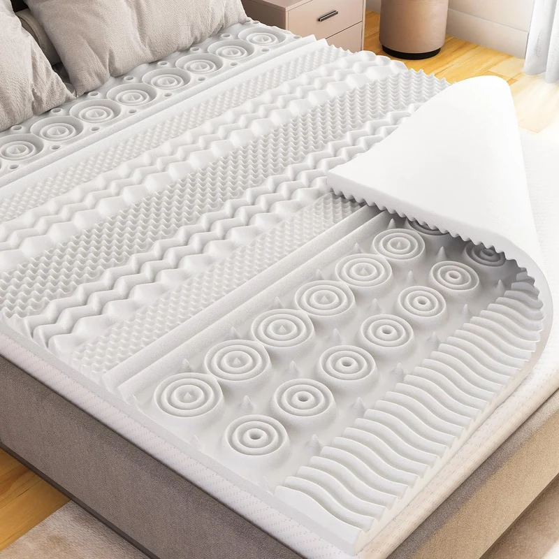 Surmatelas Mémoire de Forme 5 cm - Ergonomique, 13 Zones de Soutien, Idéal Matelas