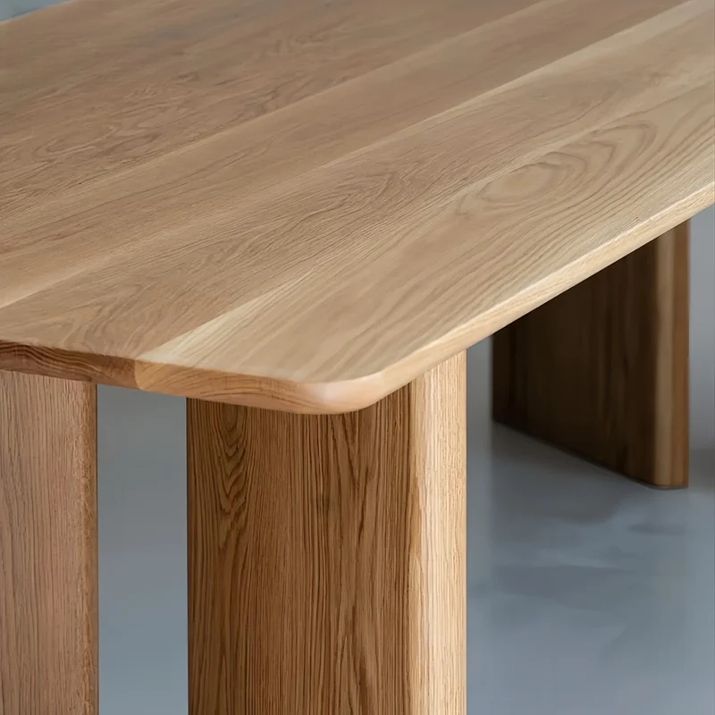 Foundry White Oak Dining Table, Minimalist Solid Wood Table